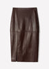 Woven High Rise Stretch PU Coated Skirt