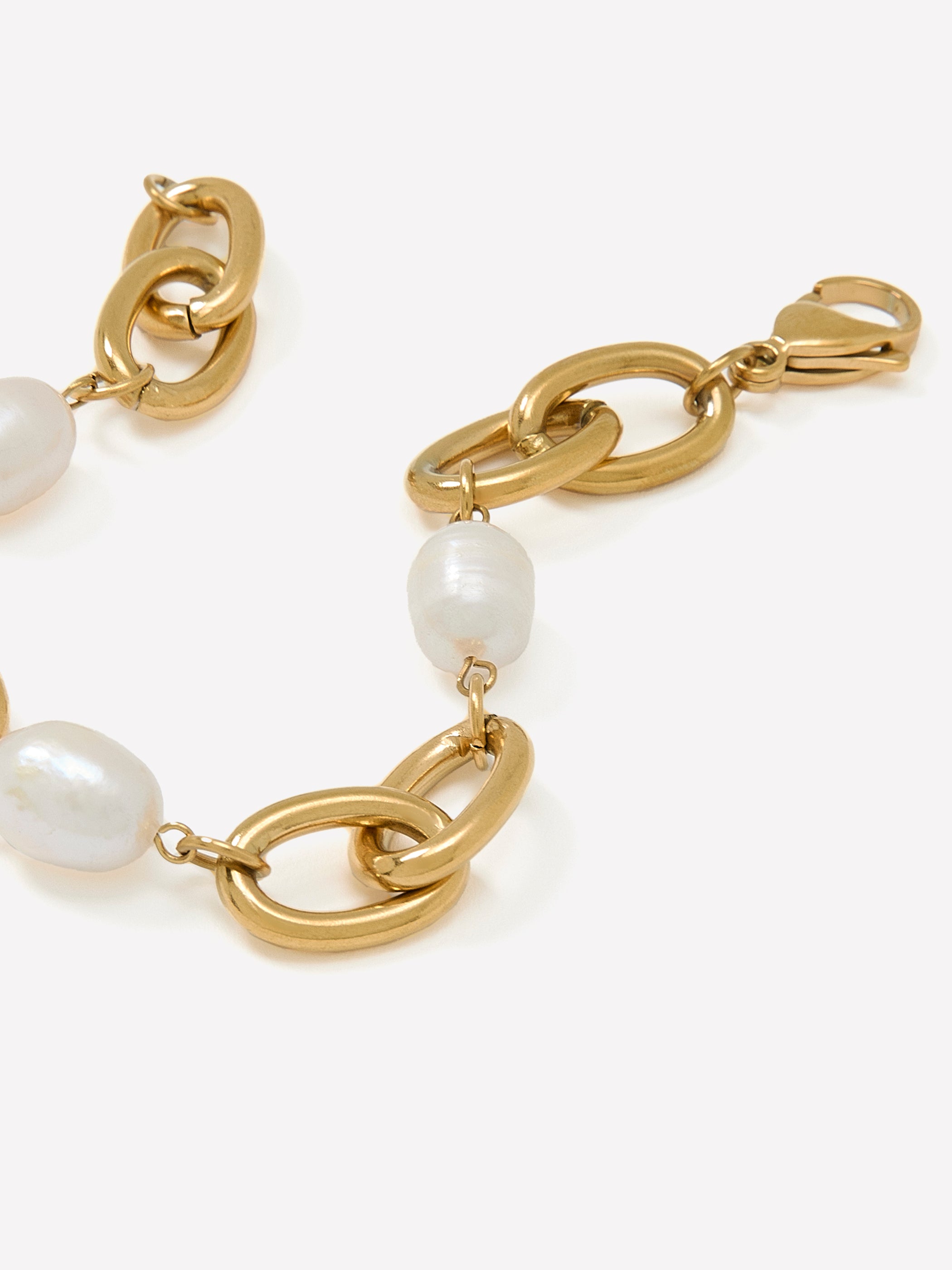 Stainless Steel Bracelet with Pearls