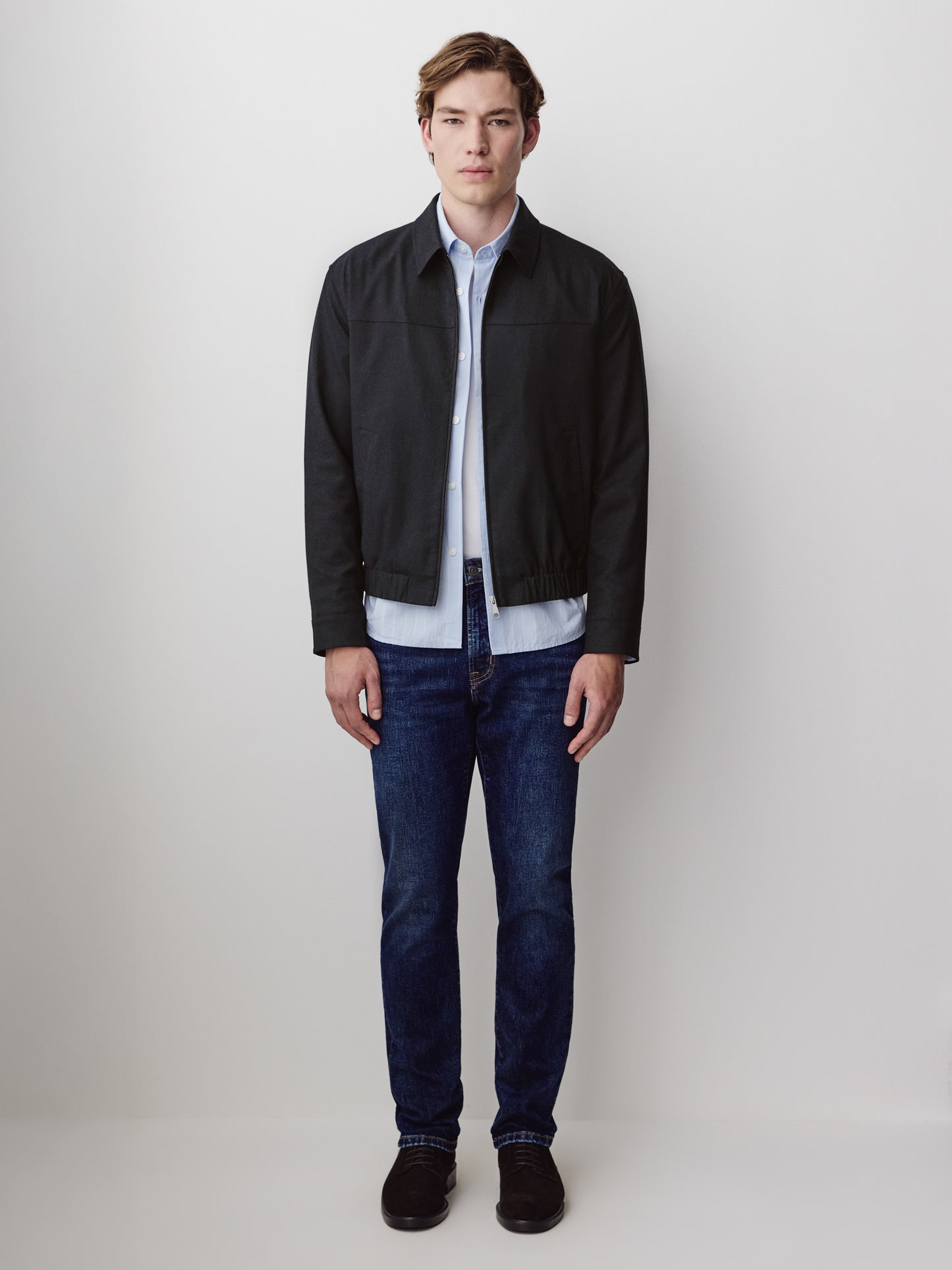 Woven Mens Jacket, Brushed Fabric, Milkman Style