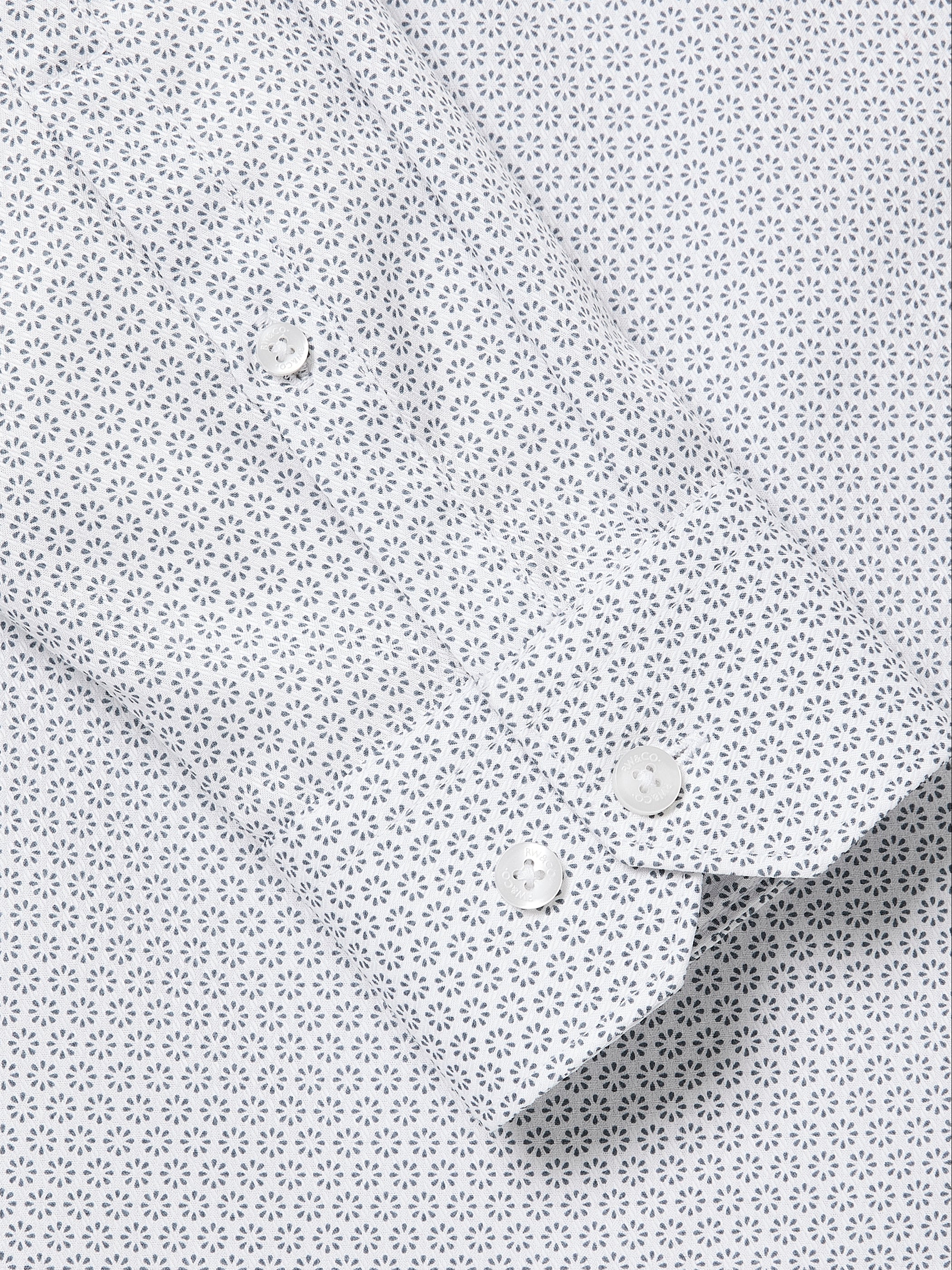 Slim-Fit Dress Shirt with Geo Floral Pattern