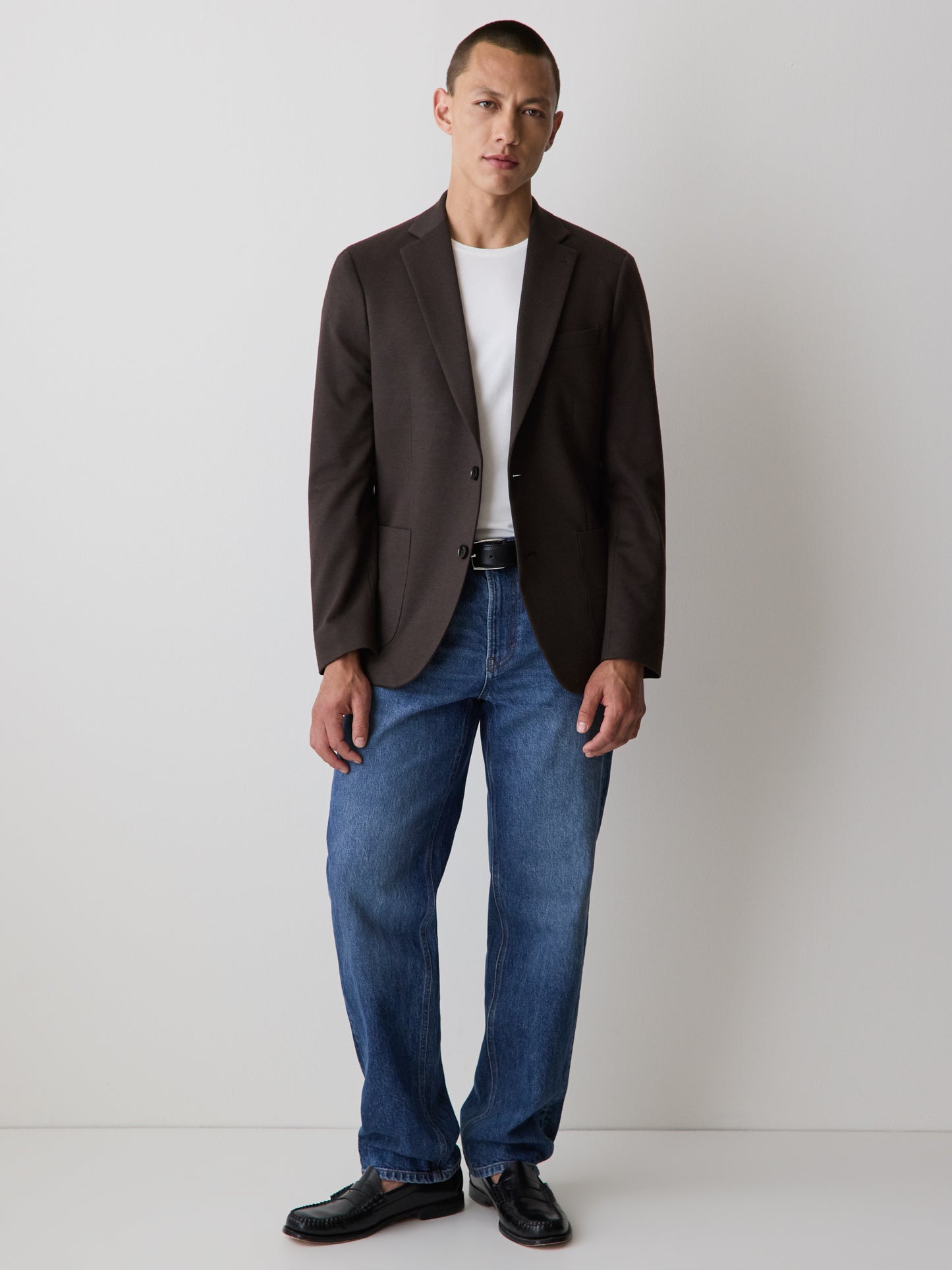 Slim-Fit Knit Blazer