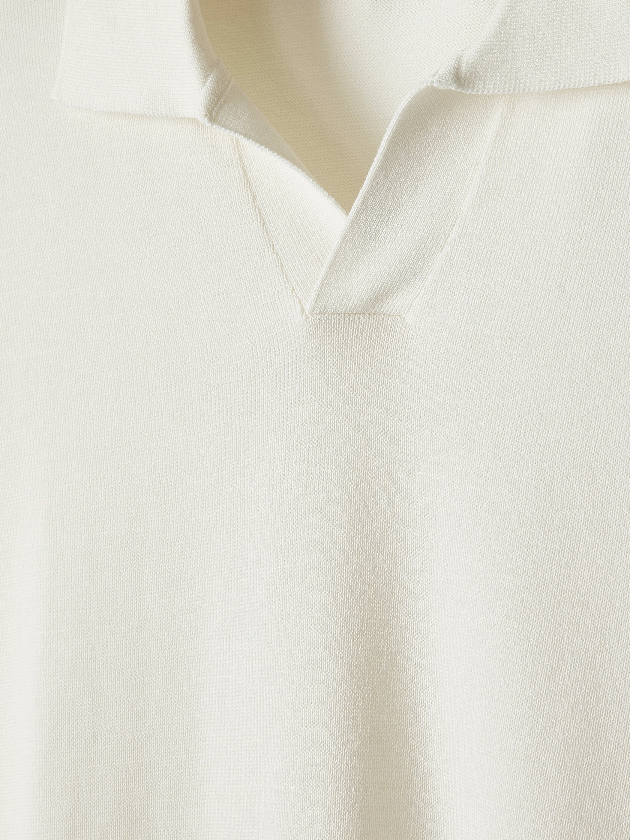 Cotton Short-Sleeve Polo with Johnny Collar