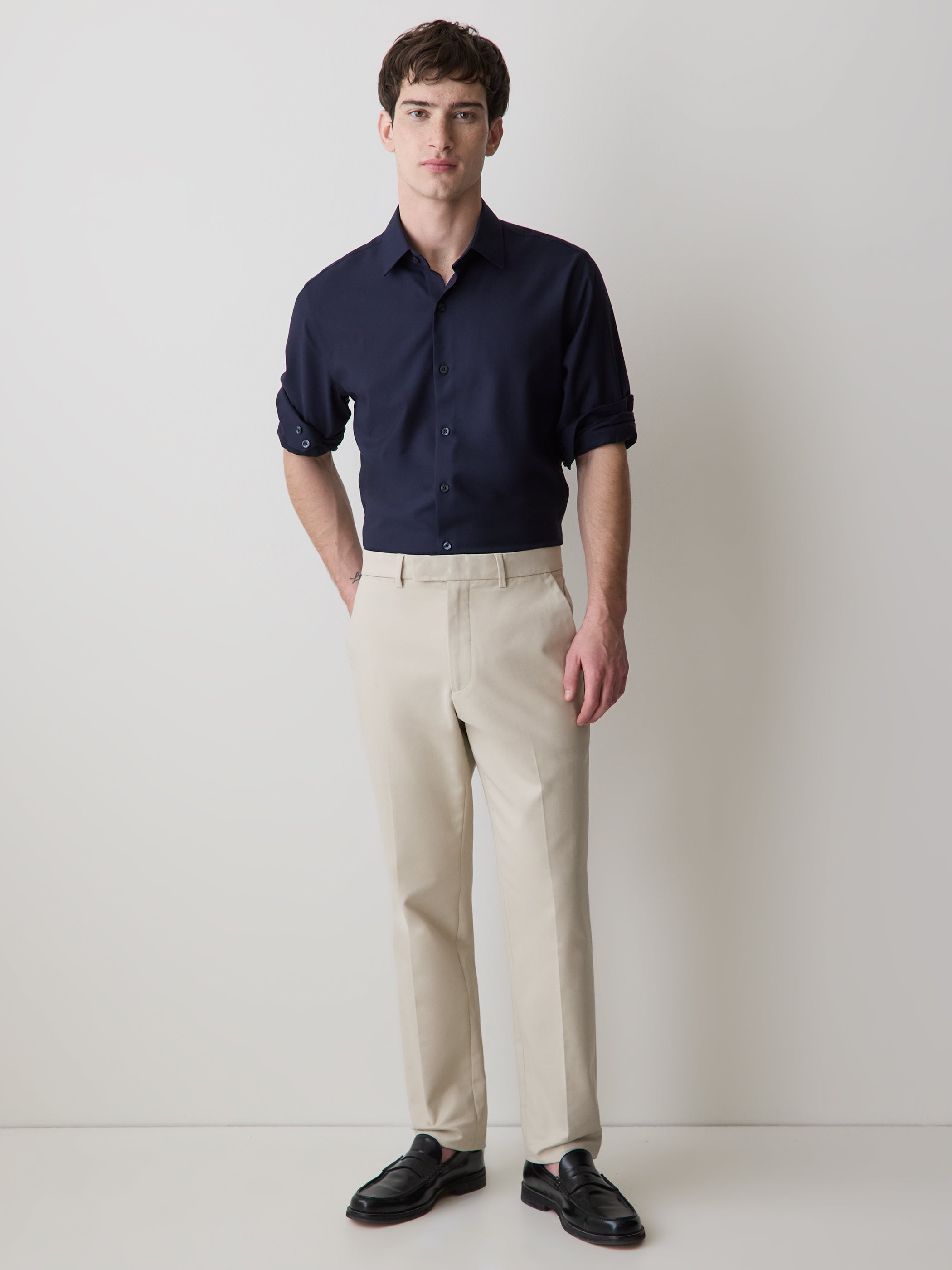 Slim Fit Knit-Like Dress Shirt