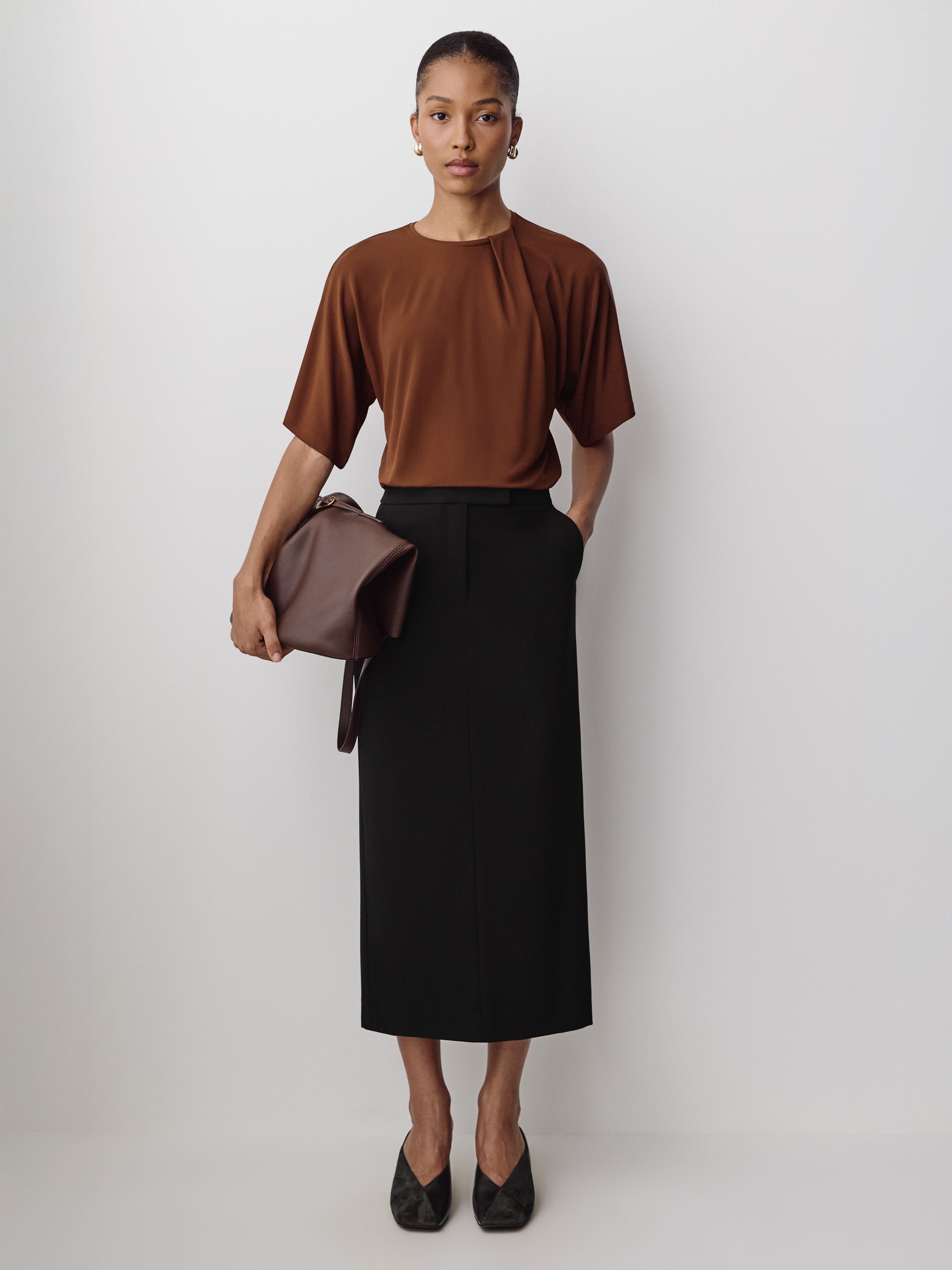 Knit Blouse High Twist Dolman Sleeve