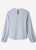 Woven Long Sleeve Blouse Luxe Crepe Fabric
