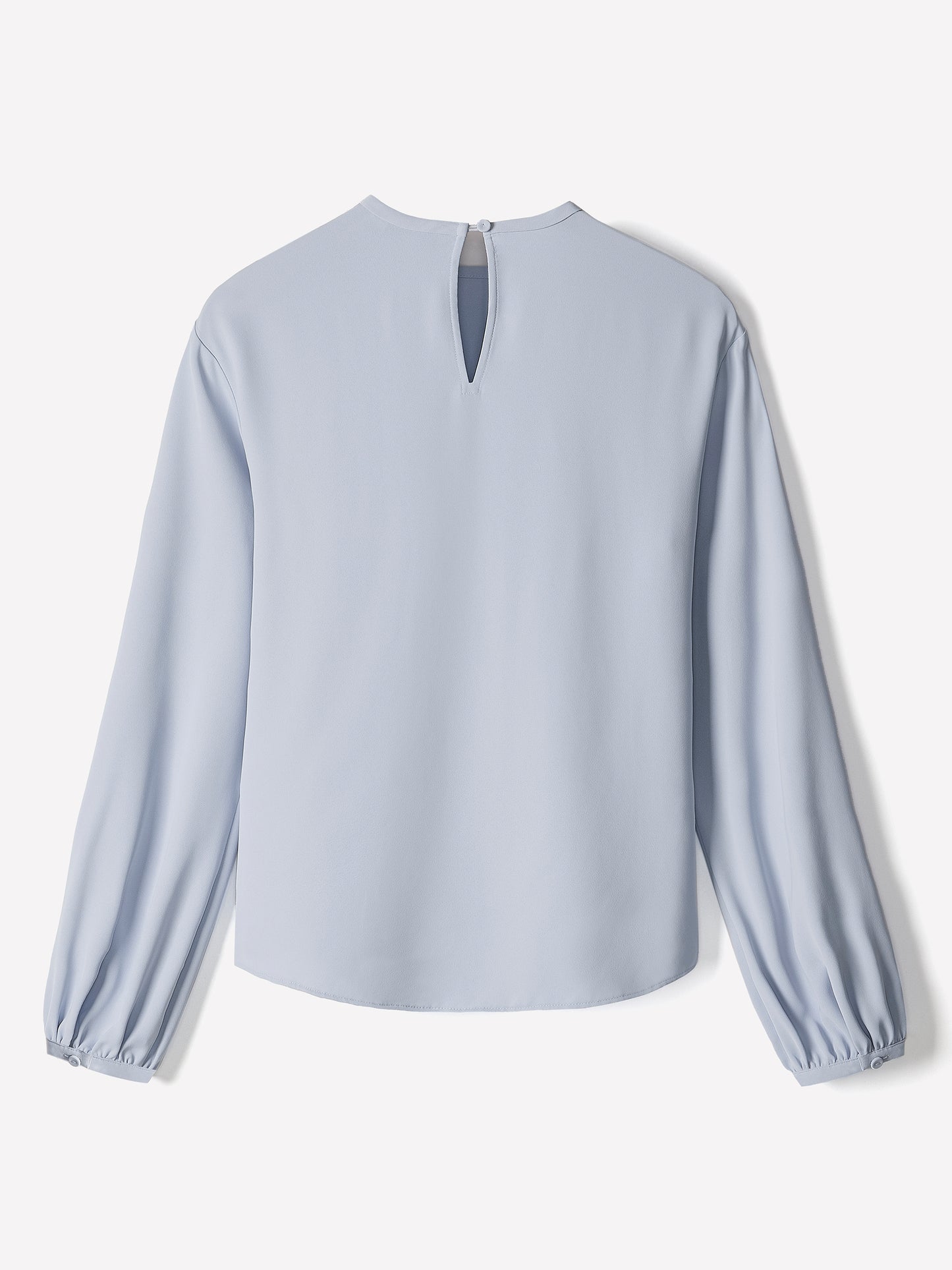 Woven Long Sleeve Blouse Luxe Crepe Fabric
