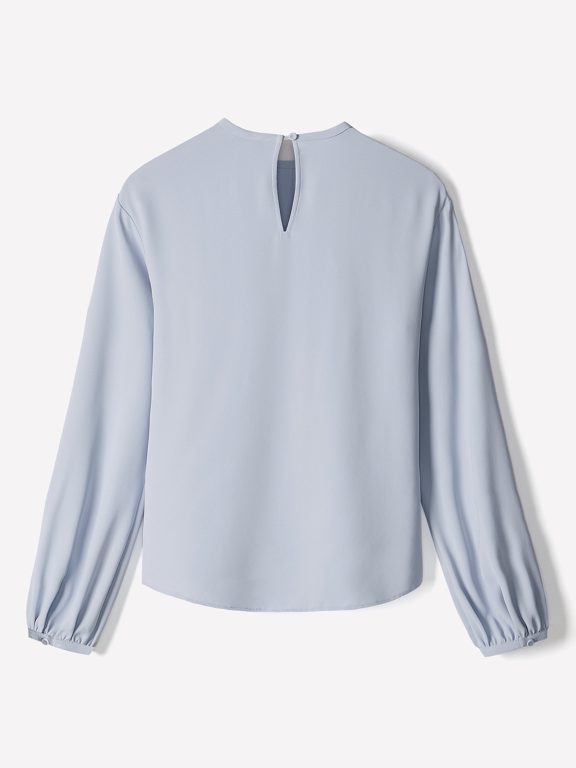 Woven Long Sleeve Blouse Luxe Crepe Fabric