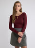 Long-Sleeve Scoop-Neck Ribbed Top