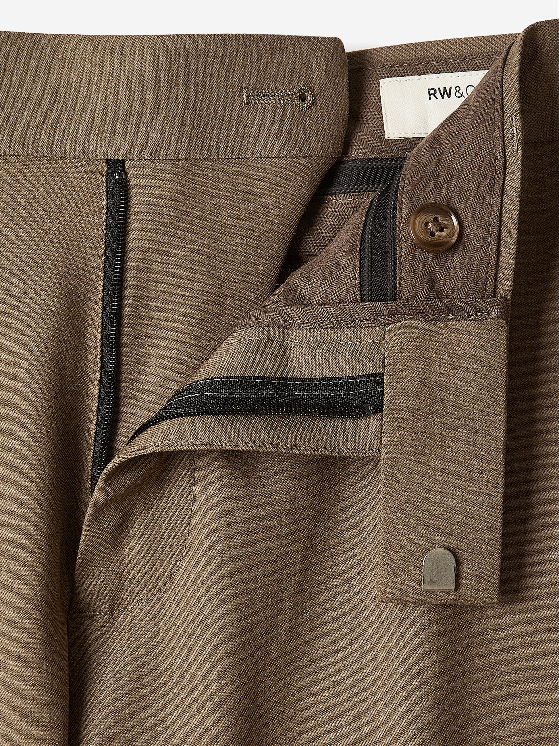 Slim Fit Woven Pant Dark Sand