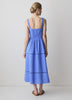 Sleeveless Square-Neck Linen-Blend Midi Dress