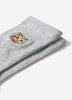 Crew Socks with Embroidered Cat Design, Cotton Blend
