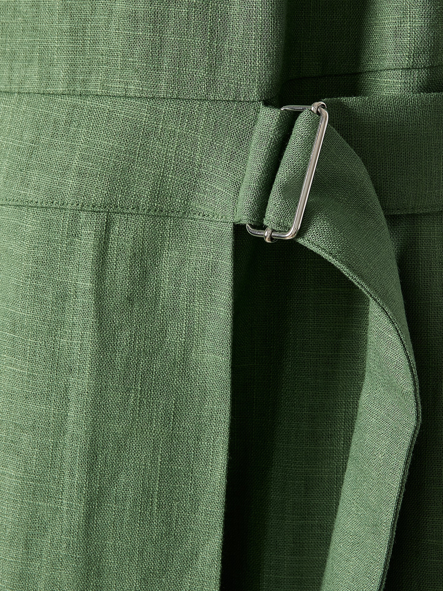 Robe Courte Sans Manches à Col Bateau en Mélange de Lin