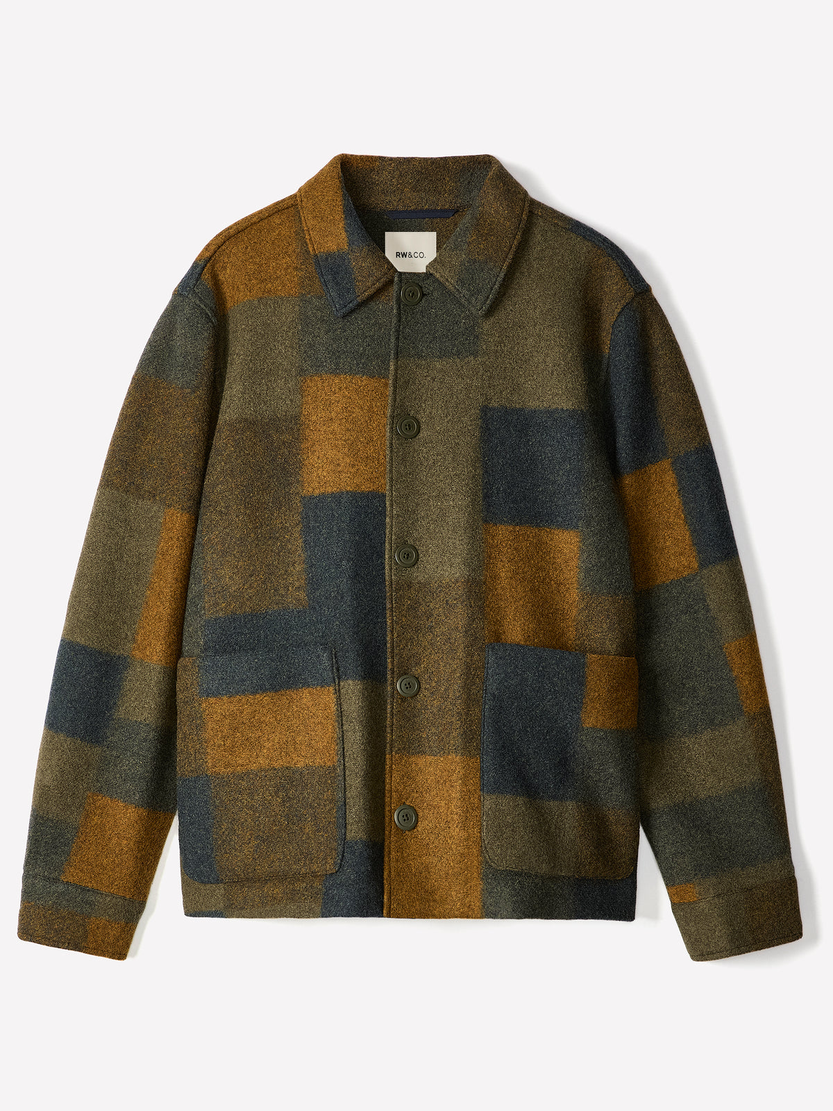 Men’s Wool Blend Knit Outerwear Jacket Plaid