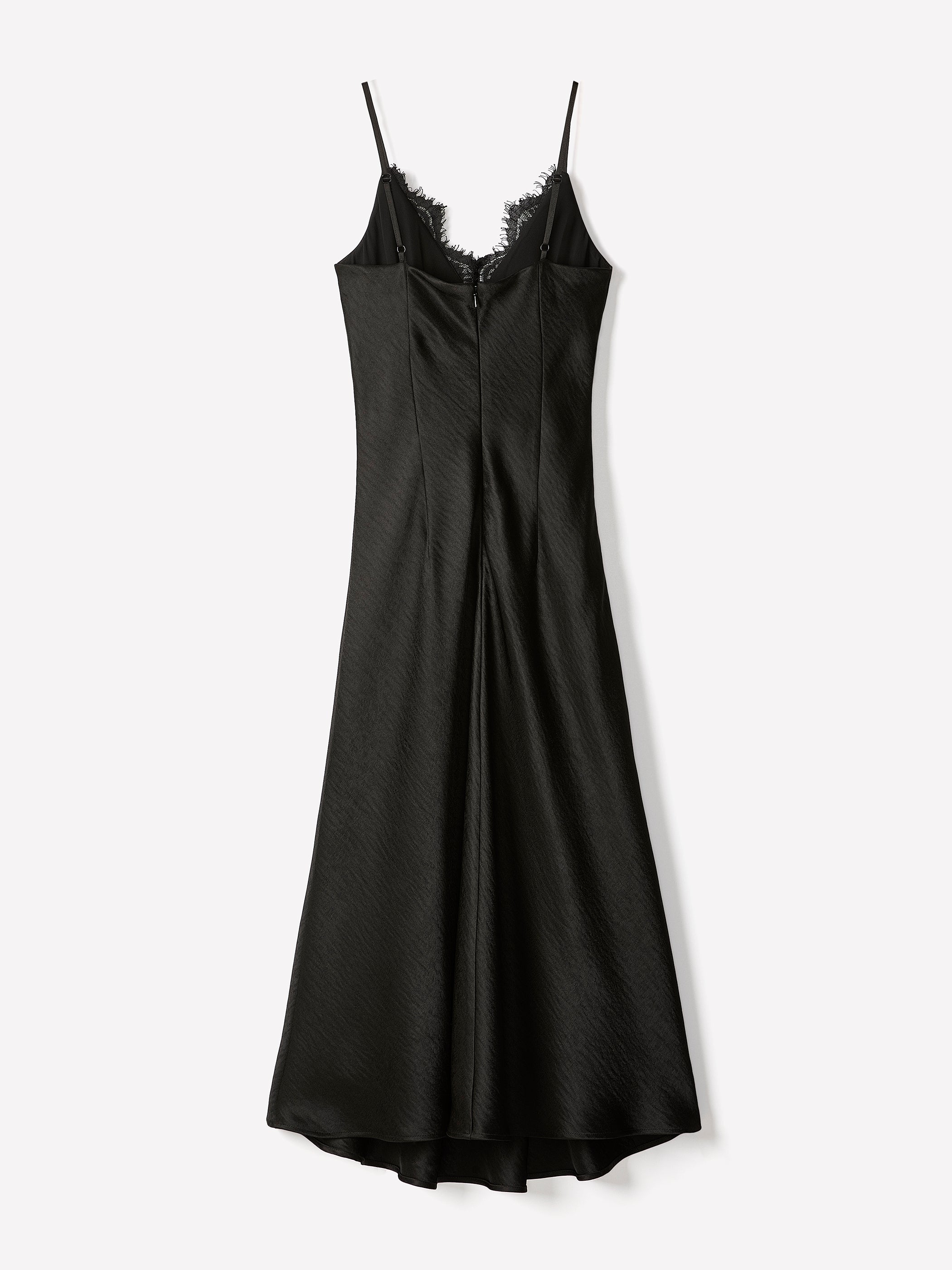 Woven Satin Lace Cami Dress