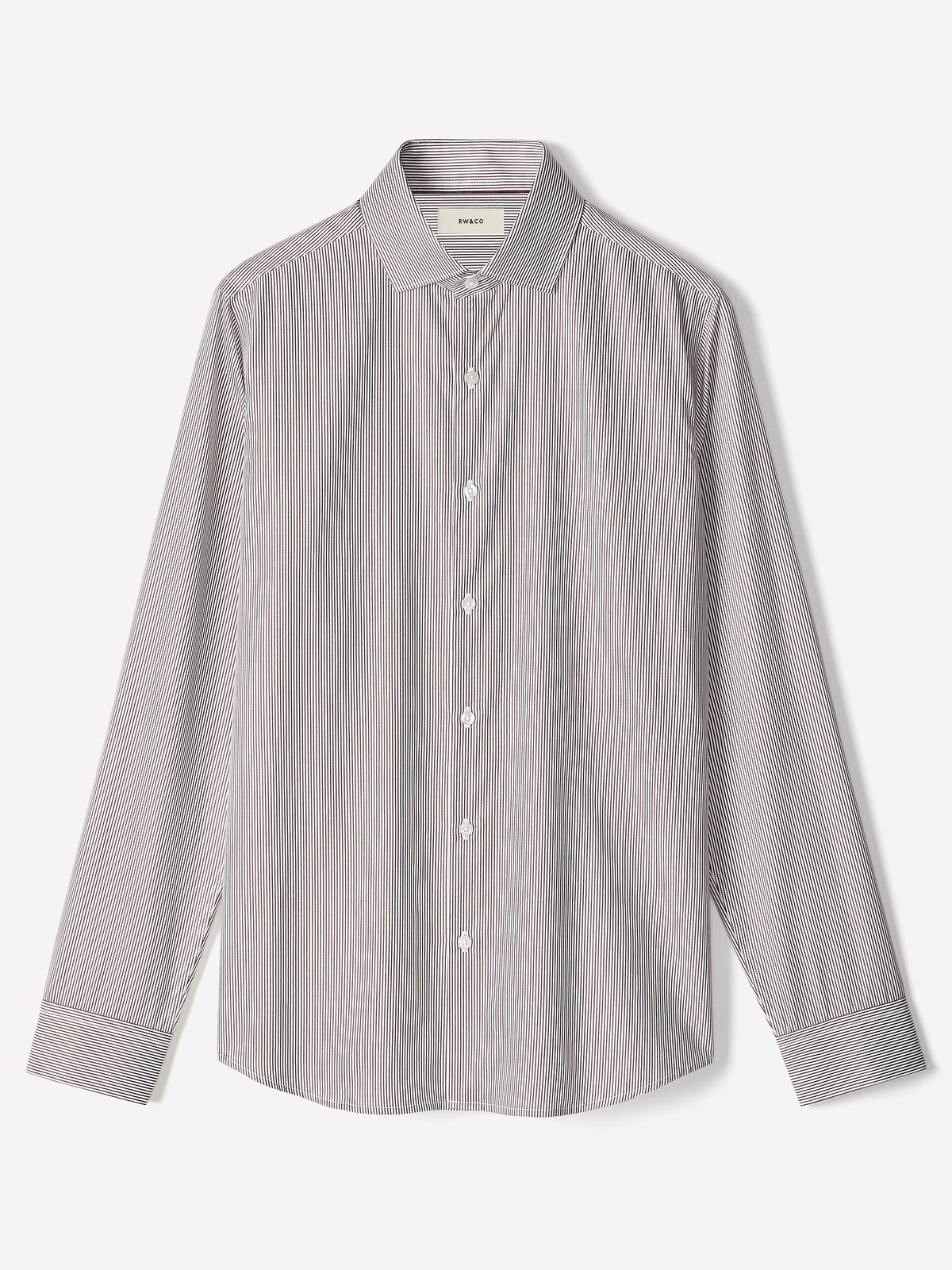 Slim Fit Cotton Woven Shirt Rust Stripe