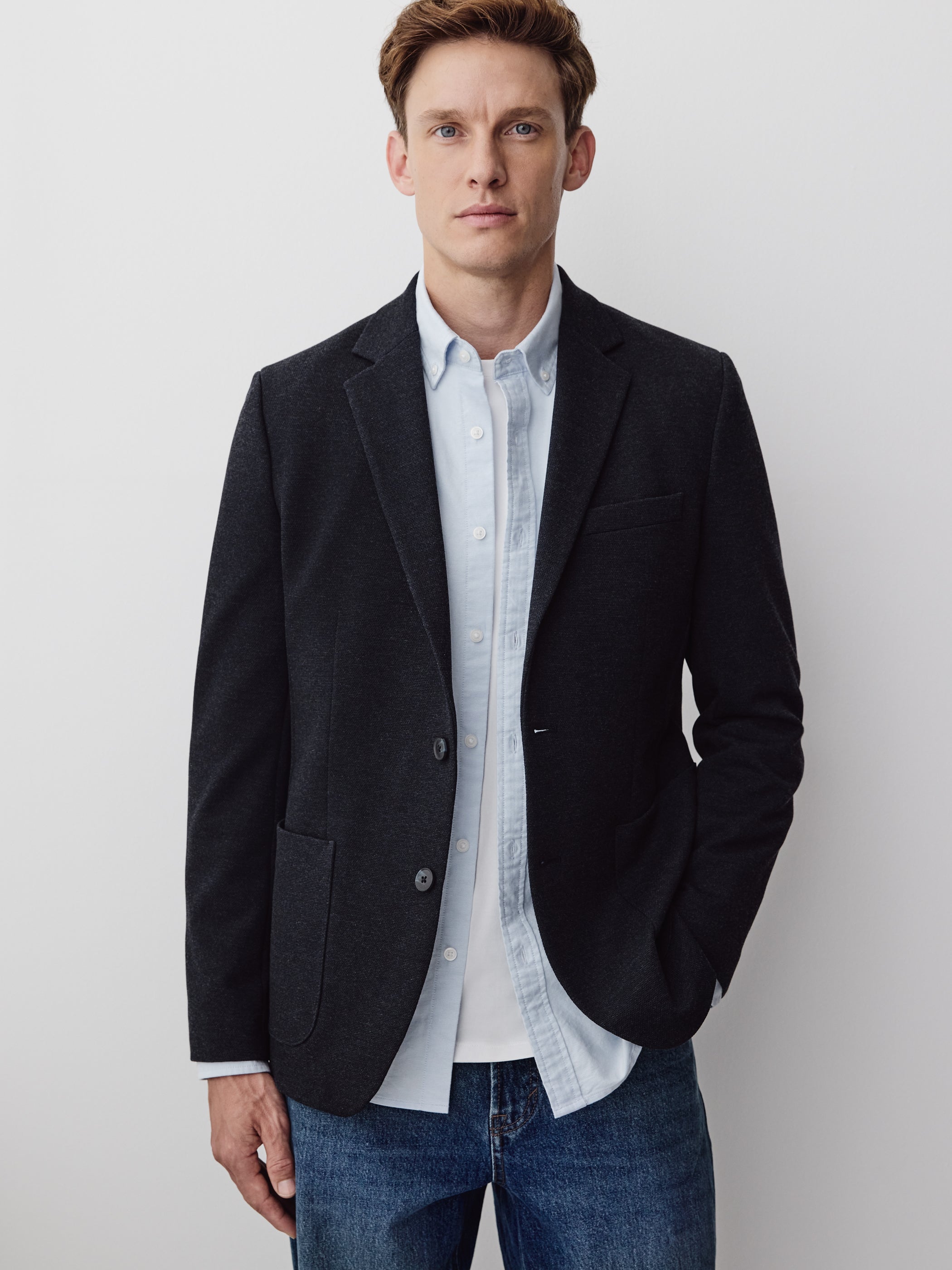 Slim Fit Knit Blazer