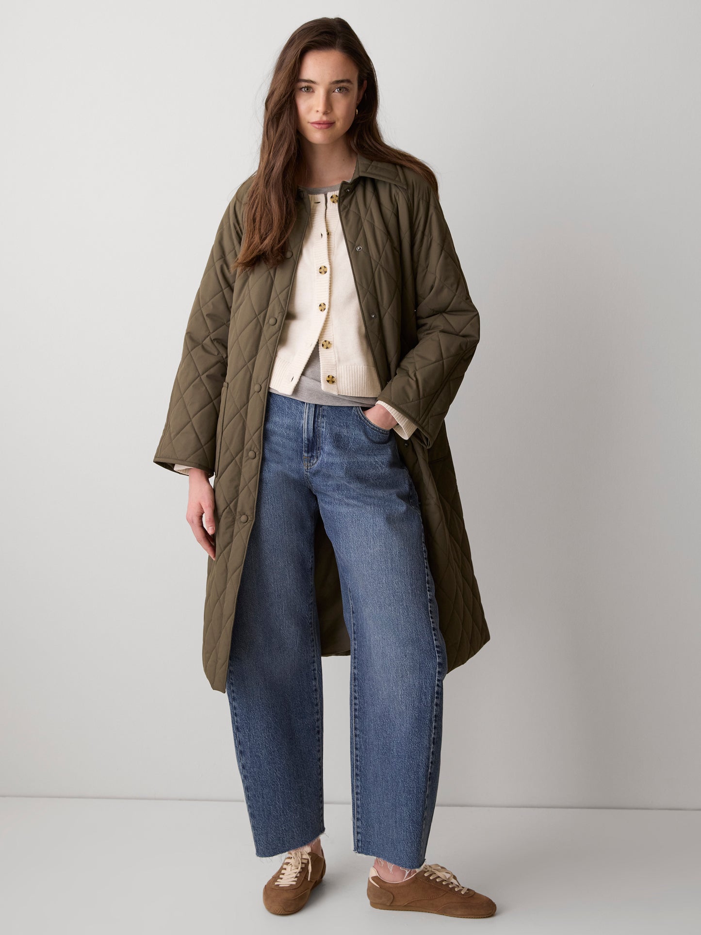 Long-Sleeve Crew-Neck Fitted Ribbed Tee