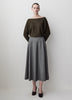 Woven High Rise Maxi Flared Skirt