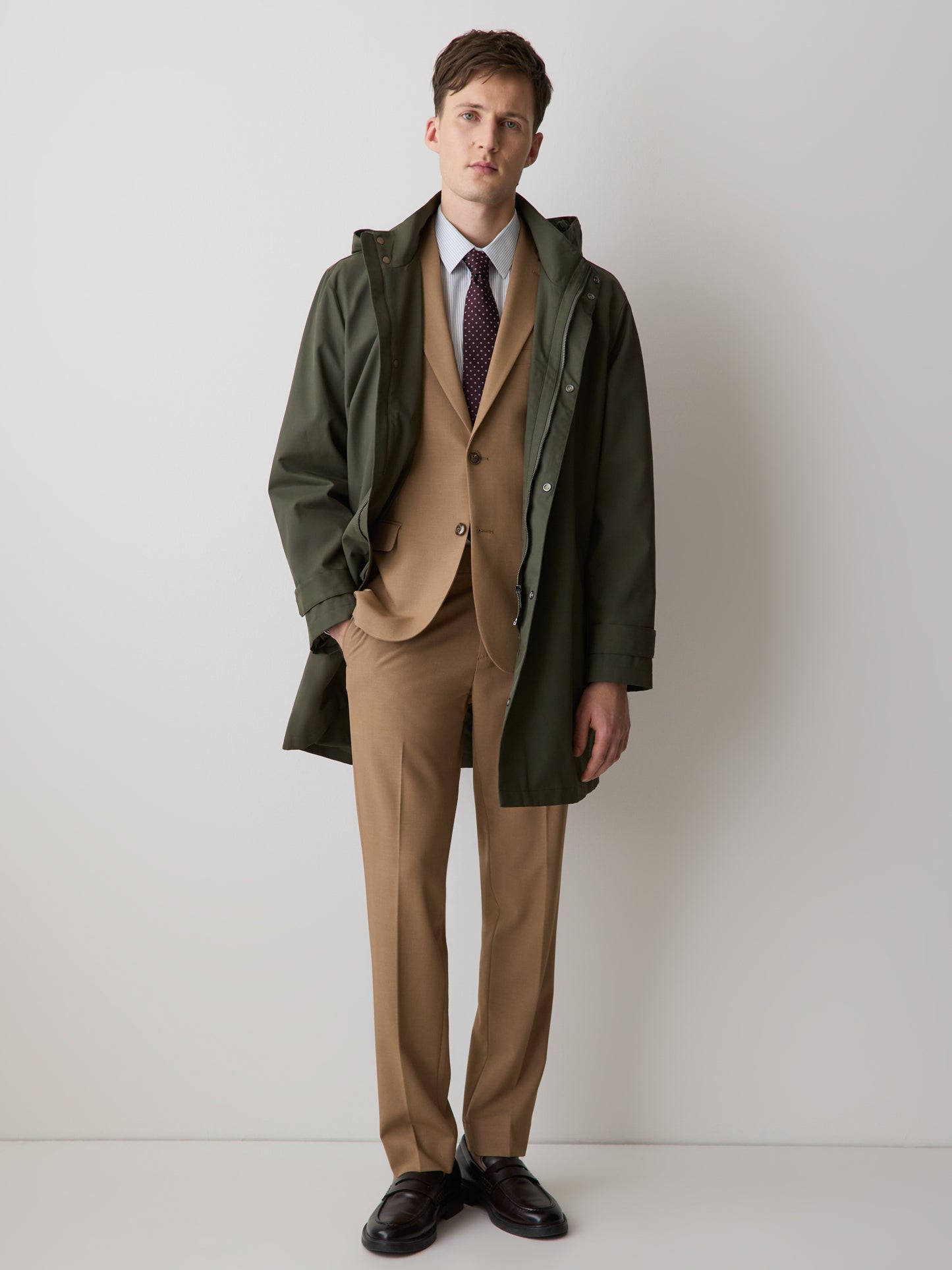 Slim Fit Peachy Camel Suit Pant