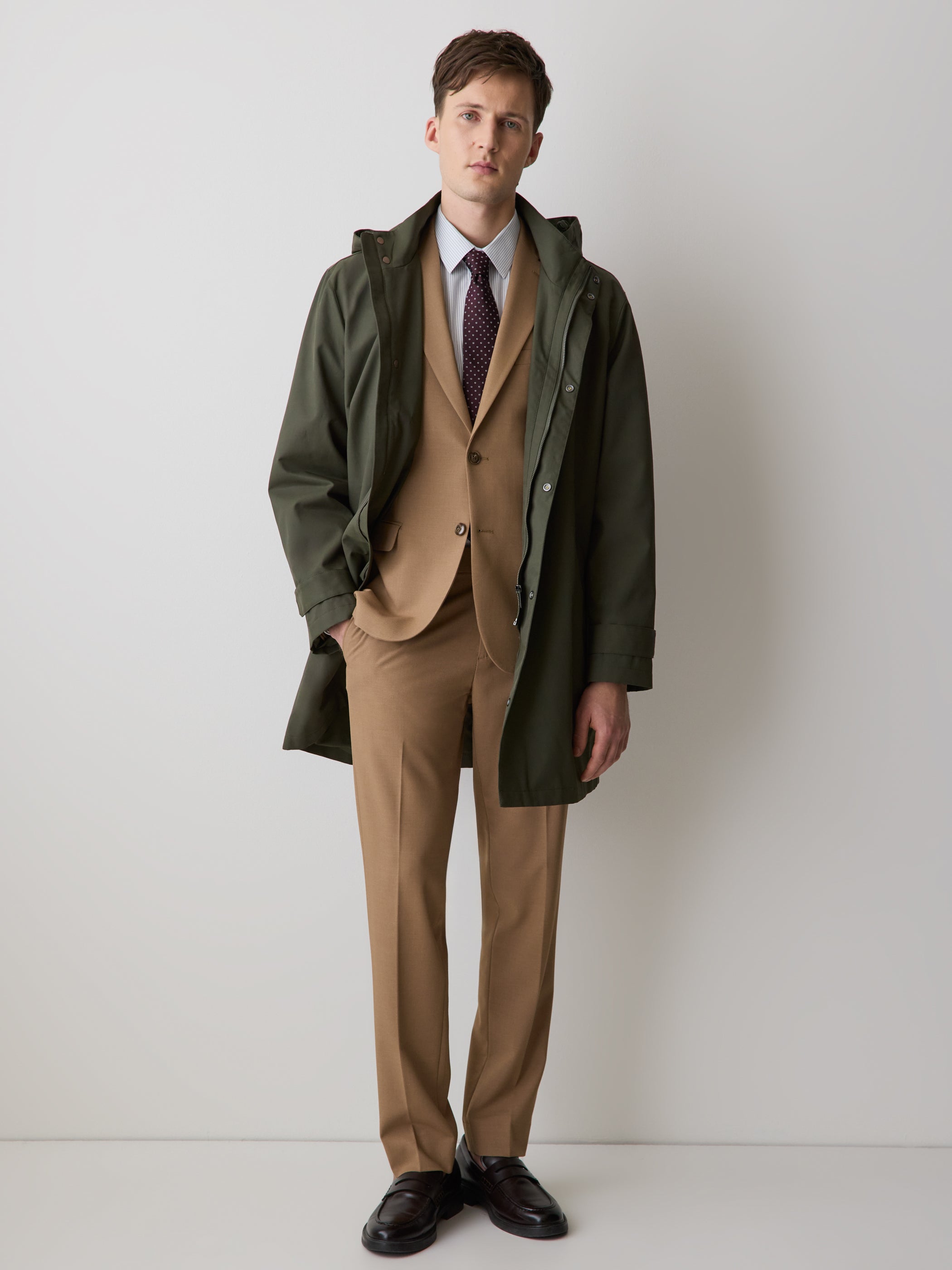 Slim Fit Peachy Camel Suit Pant