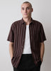 Mens Woven Regular Fit Linen Blend Stripe Shirt