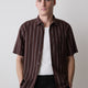 Mens Woven Regular Fit Linen Blend Stripe Shirt