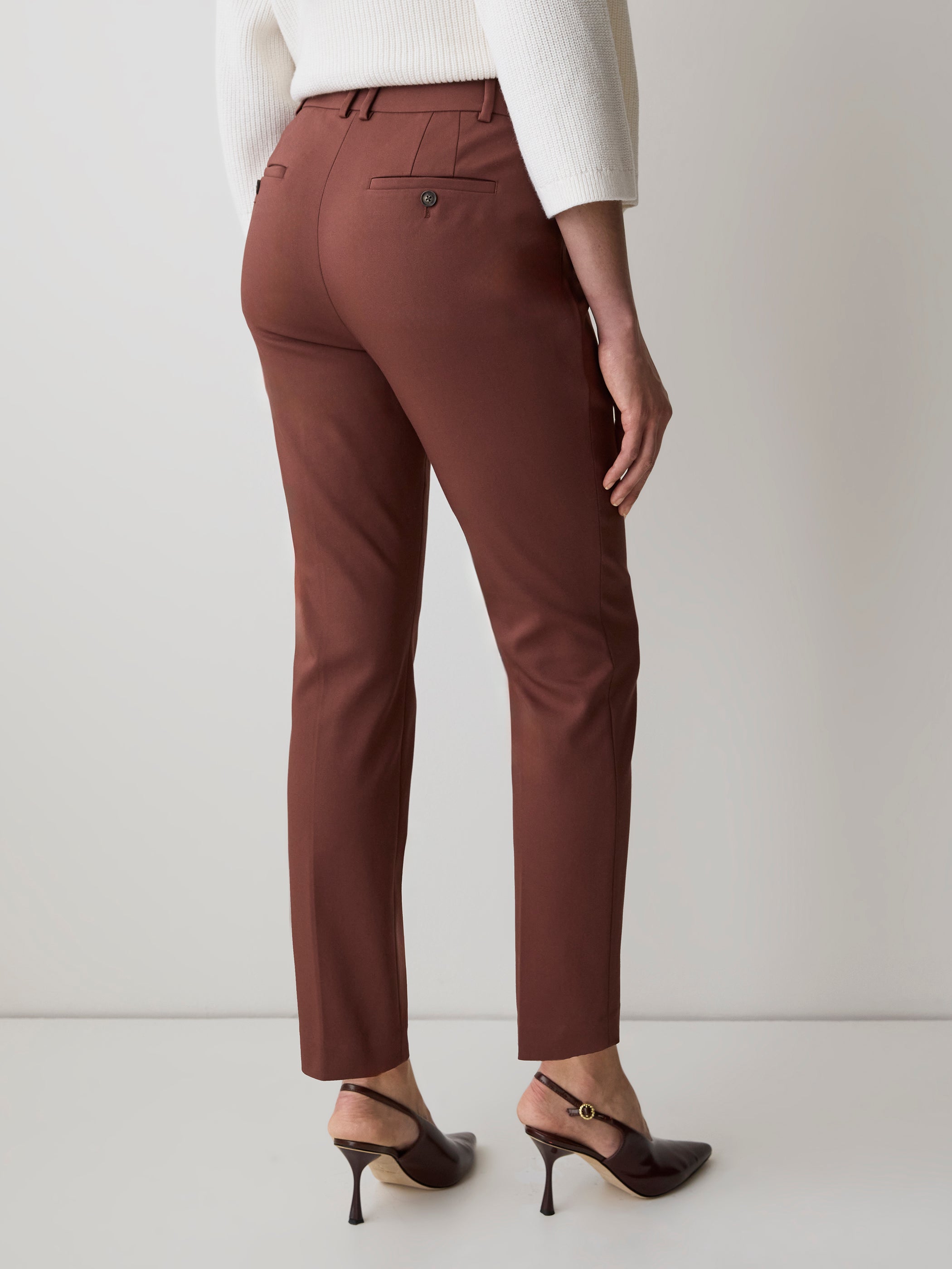 Pantalon Indispensable Coupe Courbes à Jambe Étroite et Taille Mi-Haute