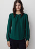 Woven Popover Blouse, Luxe Crepe, Long Sleeve