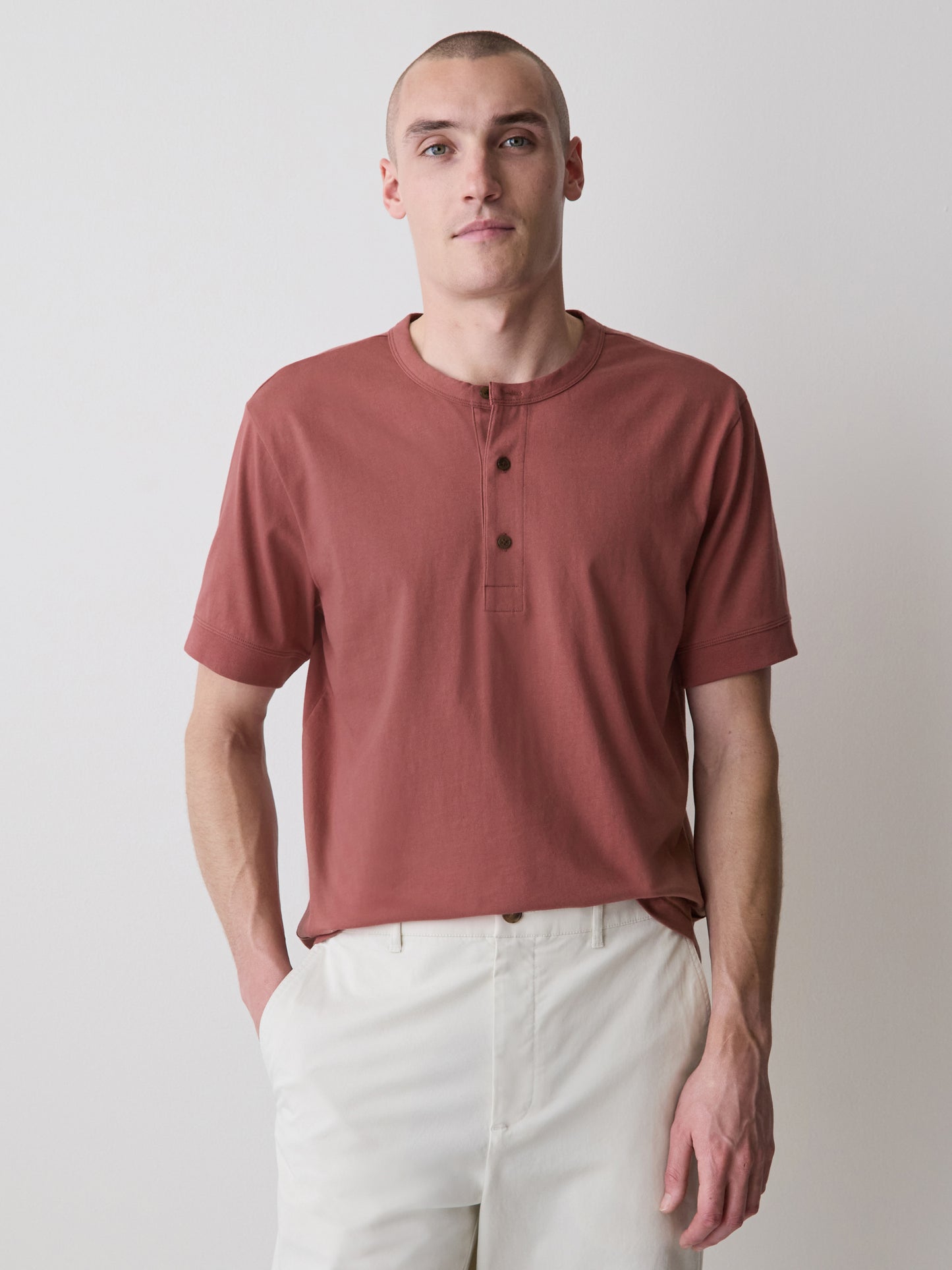 Short-Sleeve Henley T-Shirt