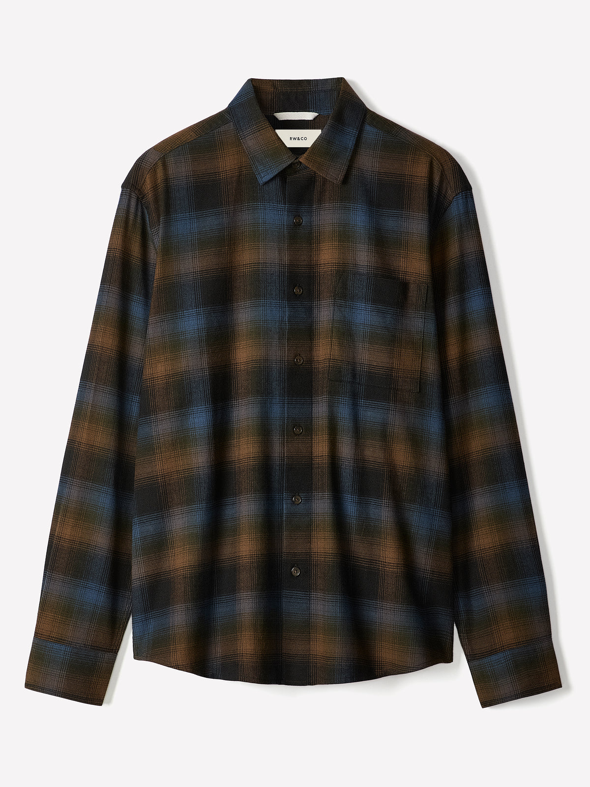 Long Sleeve Check Flannel Shirt Cotton