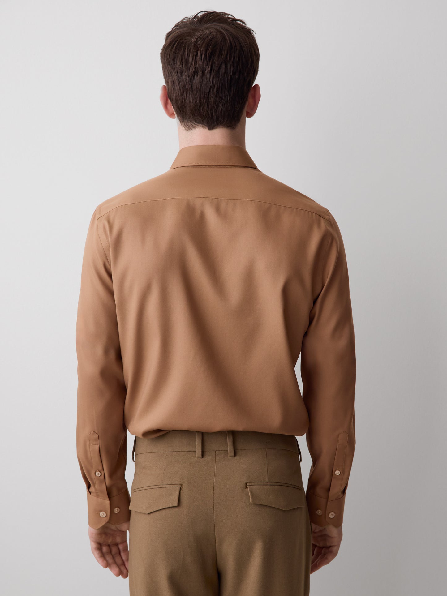 Slim Fit Solid Twill Dress Shirt