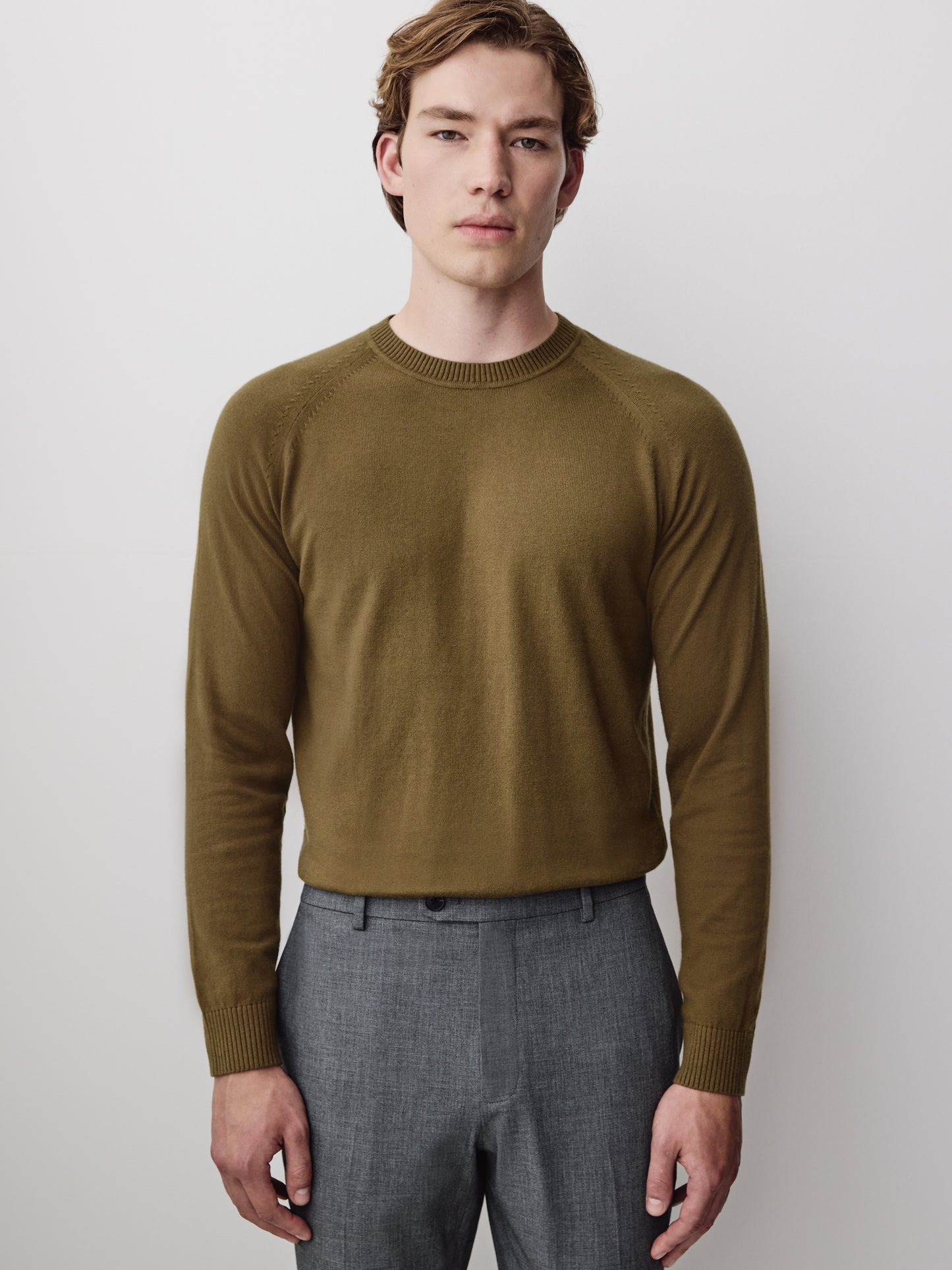 Men's Knit Crewneck Sweater Cotton Blend