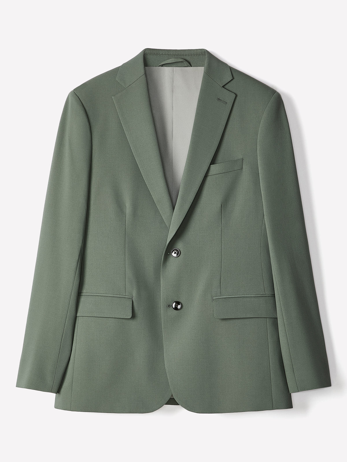 Slim-Fit Teal Wool-Blend Suit Blazer