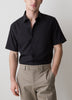 Short-Sleeve Slim Fit Knit-Like Dress Shirt