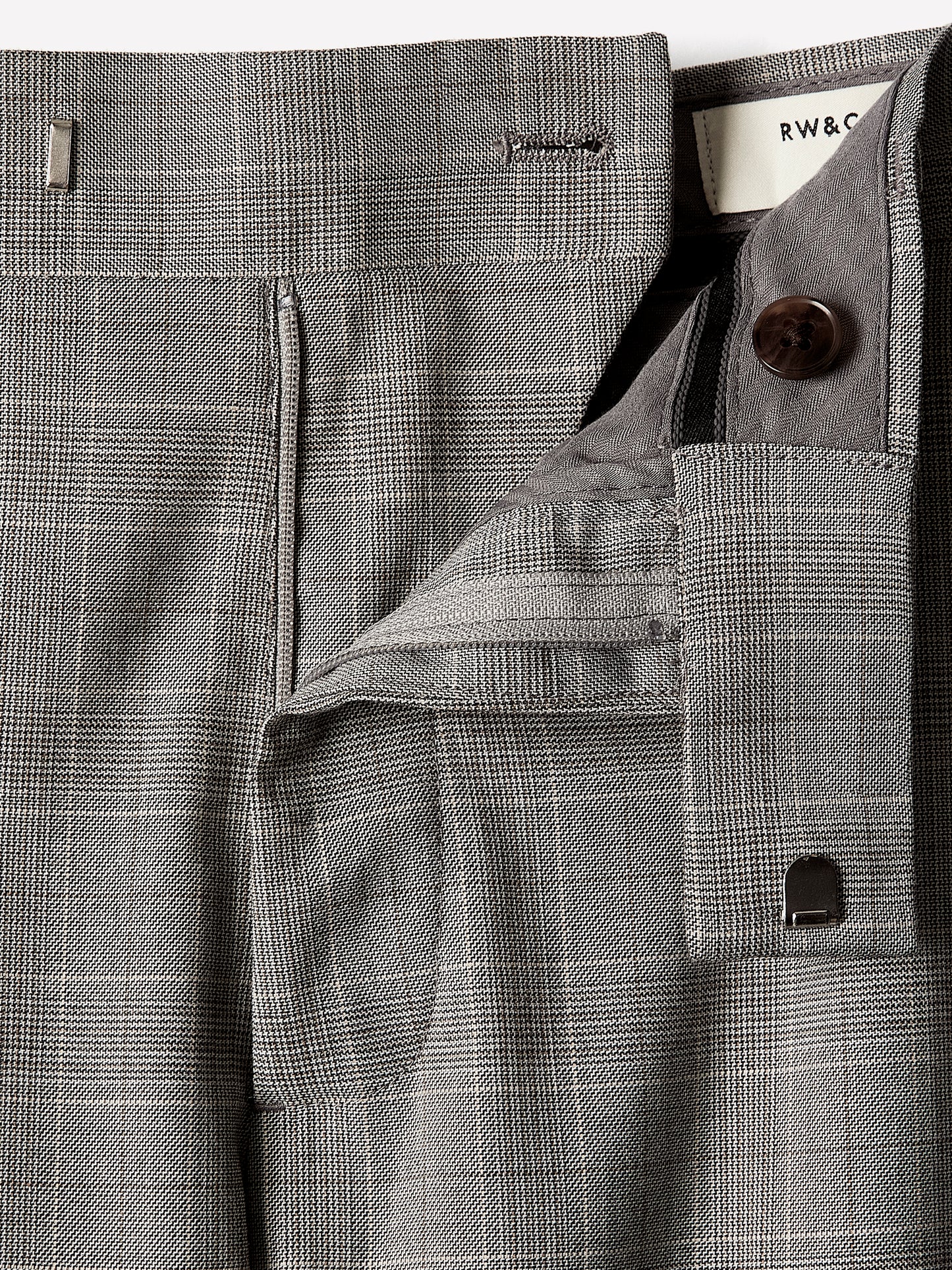 Slim-Fit Checkered Grey Suit Pant