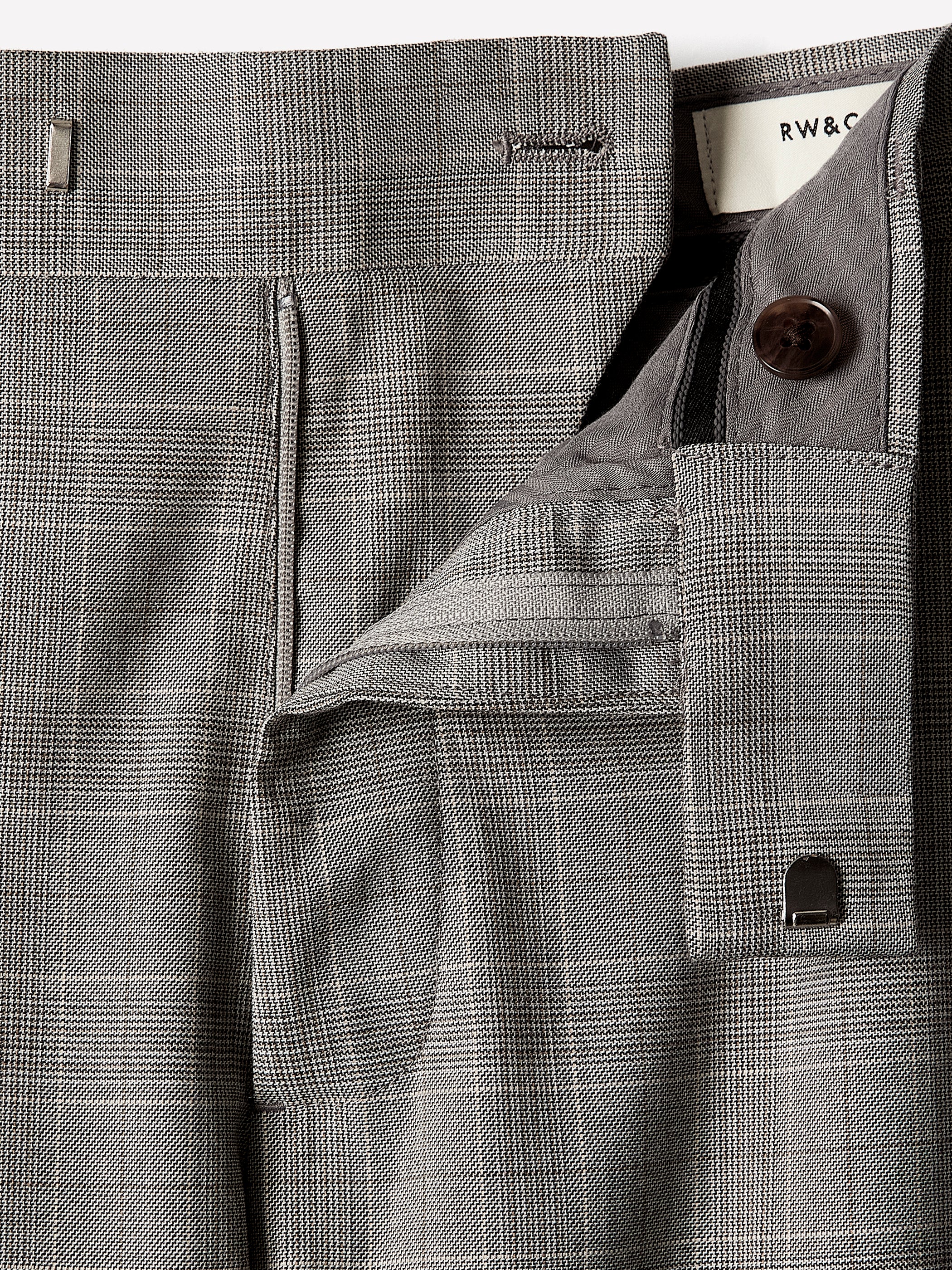 Slim-Fit Checkered Grey Suit Pant