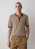 Striped Short-Sleeve Polo Sweater