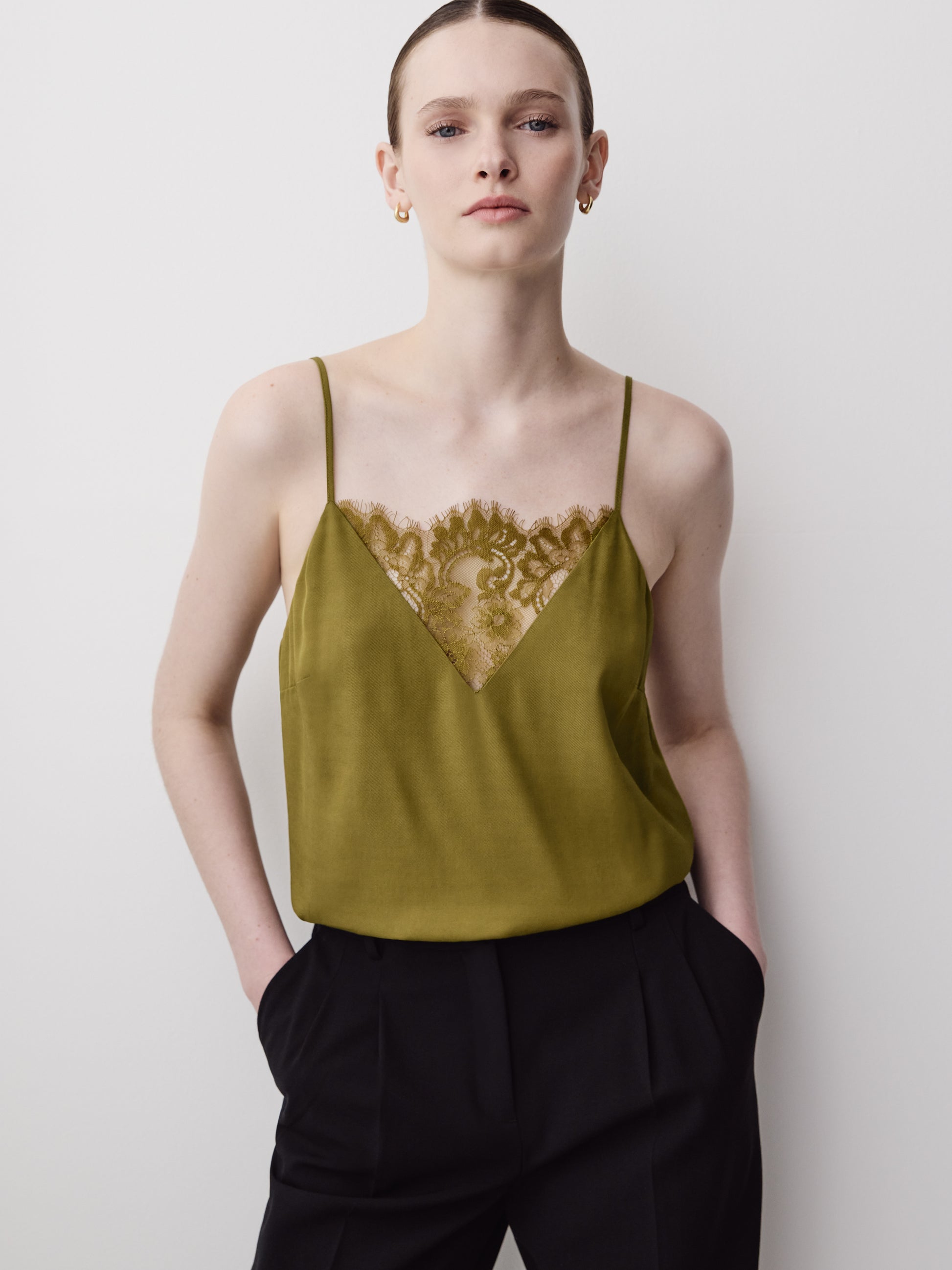 Woven Lace Cami Top