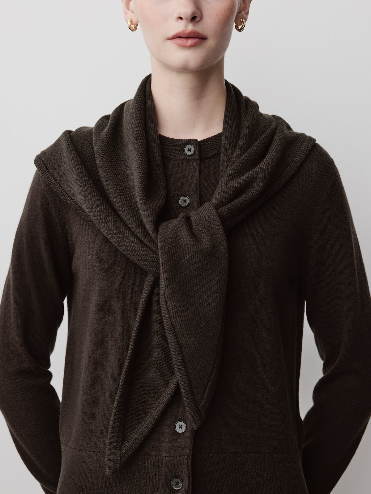 Triangular Mercerized Fine Merino Wool Scarf