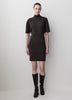 Short-Sleeve Mock-Neck Mini Sweater Dress
