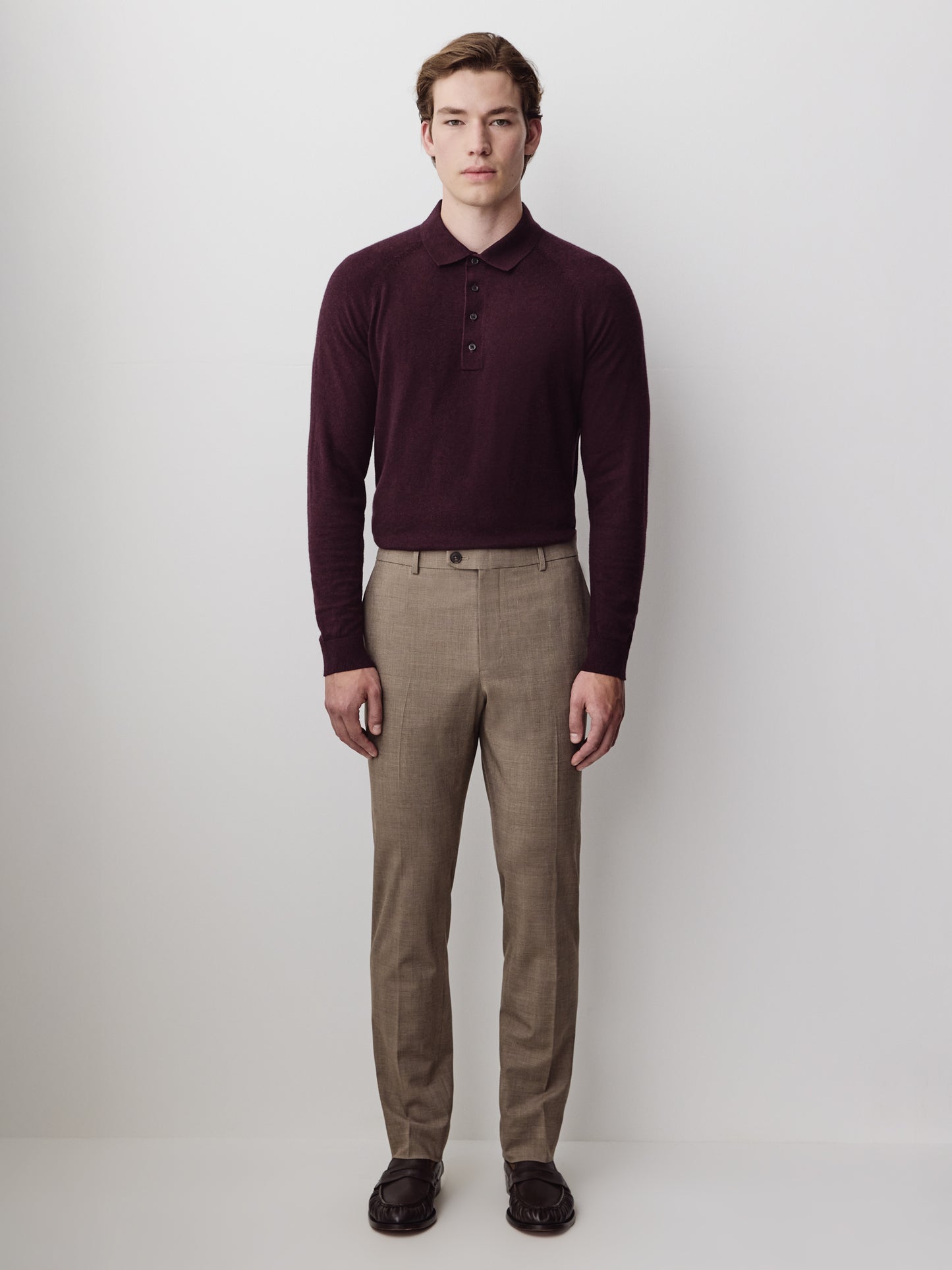 Slim Fit Wool Blend Prince of Wales Pant
