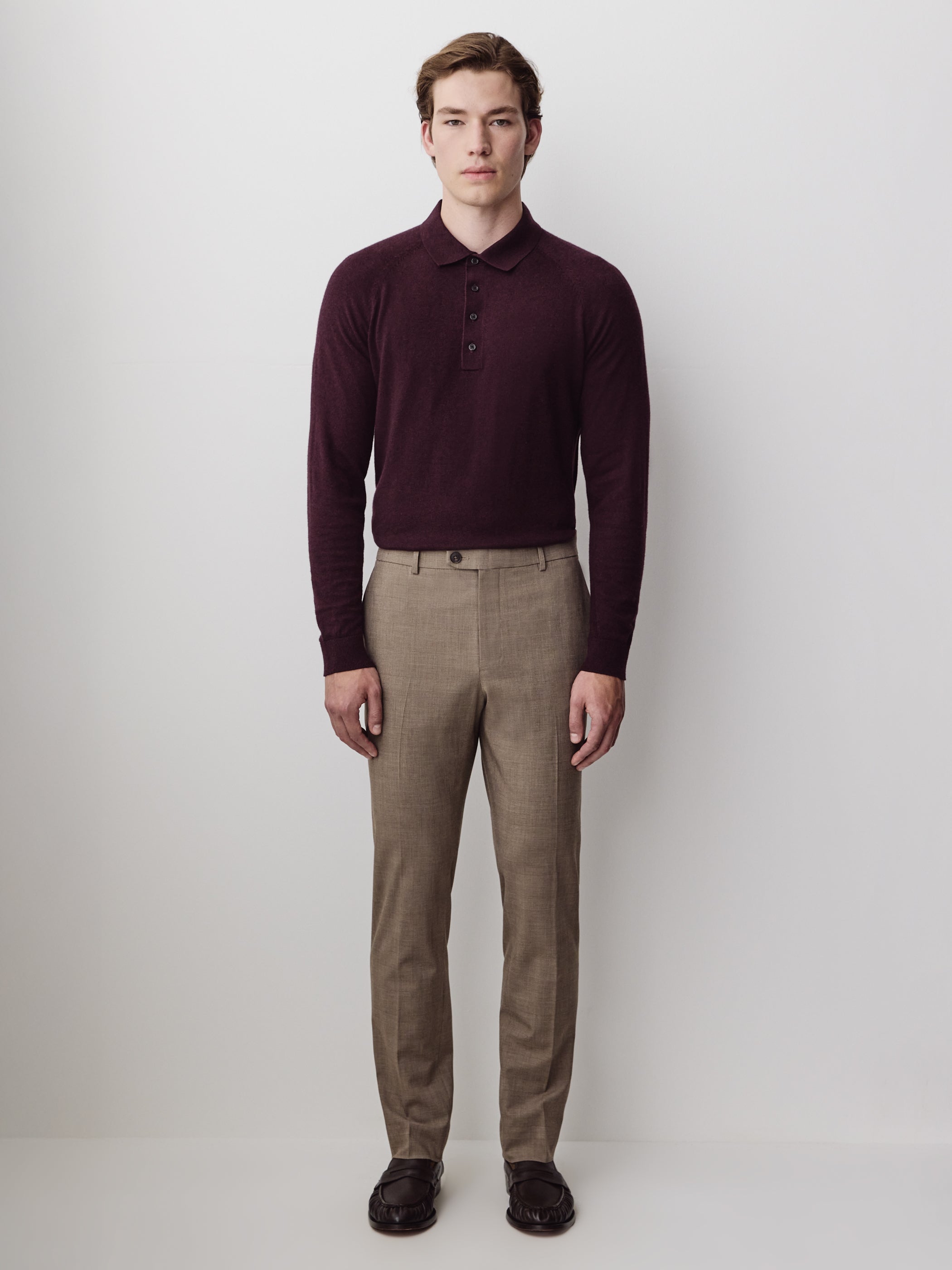 Slim Fit Wool Blend Prince of Wales Pant