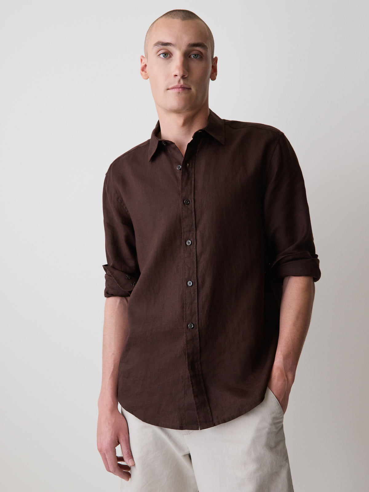 Long-Sleeve Linen Shirt