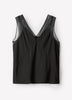 Sleeveless V-Neck Blouse with Sheer Straps