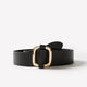 Leather Belt with Large Buckle