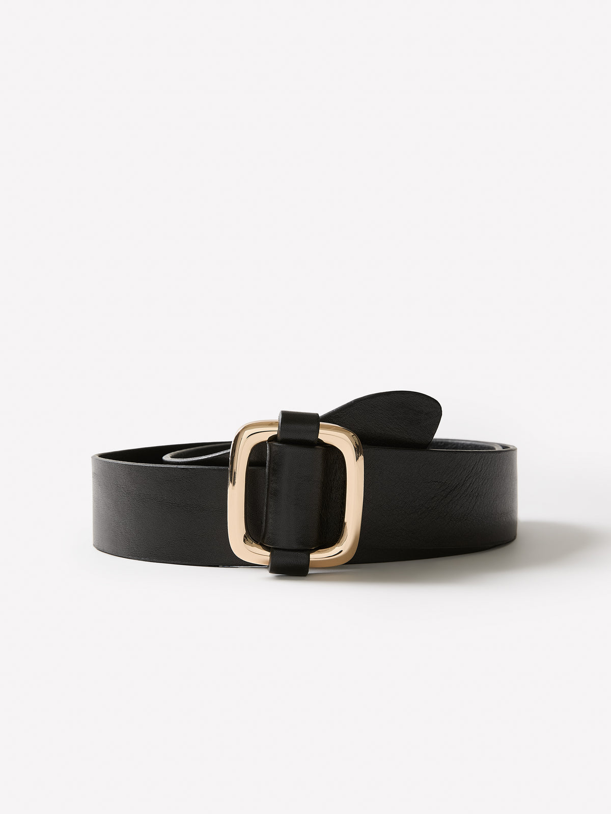 Leather Belt with Large Buckle