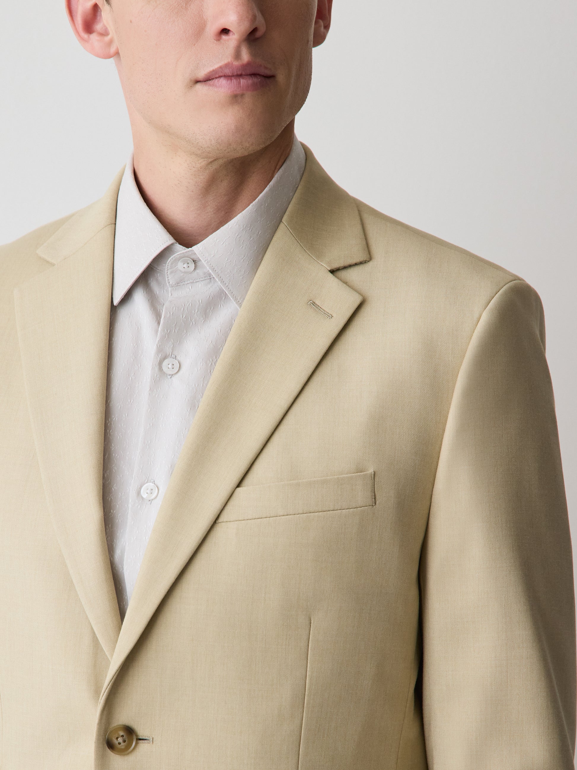 Woven Tailored Blazer Mens Polyester Viscose Blend