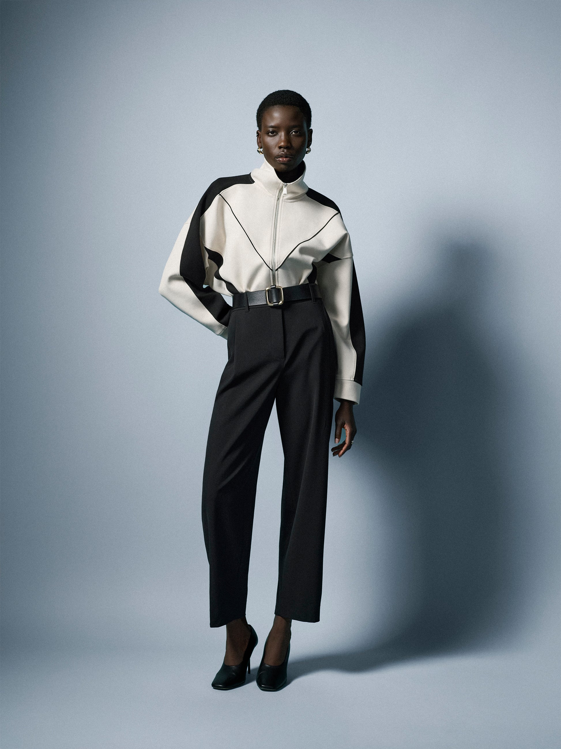 Twill High-Rise Barrel Ankle Pant