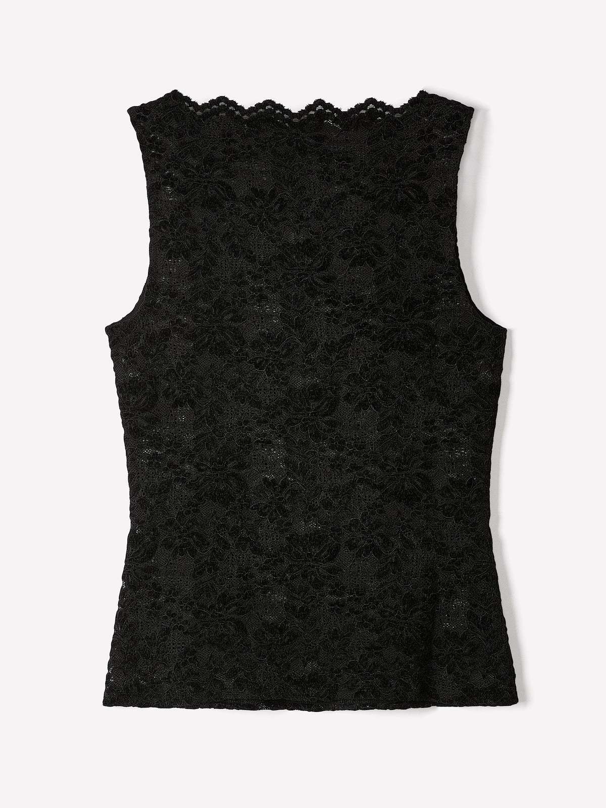 Sleeveless Boat-Neck Lace Top
