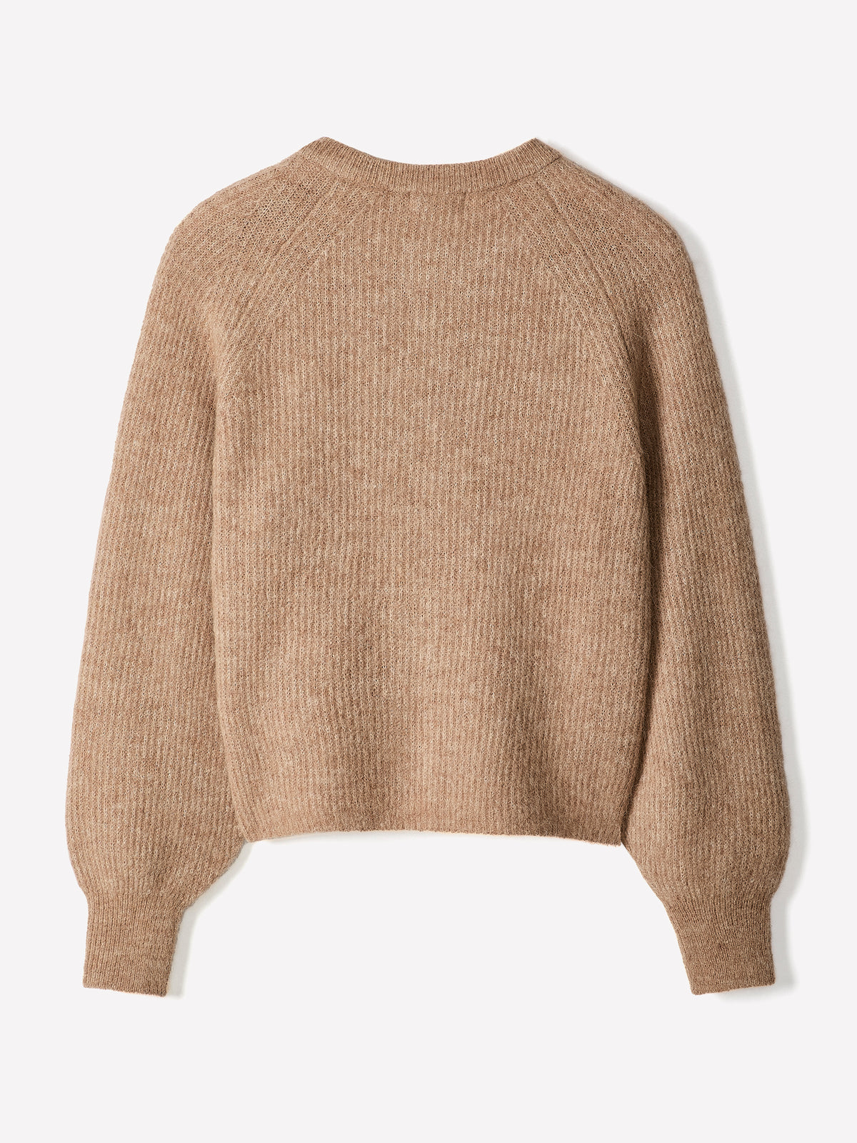 Wool-Blend Long-Sleeve Crew-Neck Cardigan